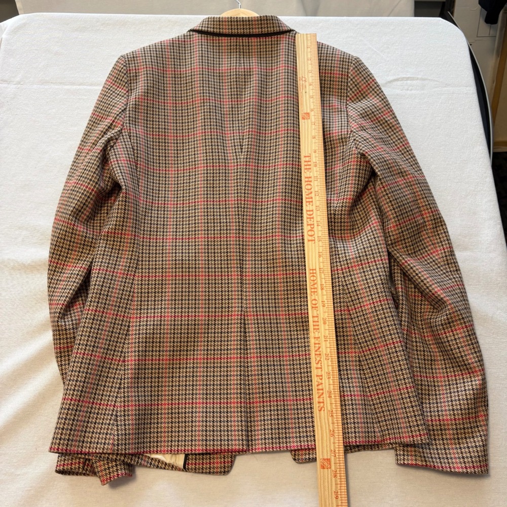 Banana Republic, Blazer, Brown Plaid, 10 Tall, Excellent, MSRP $229 - Picture 6 of 14